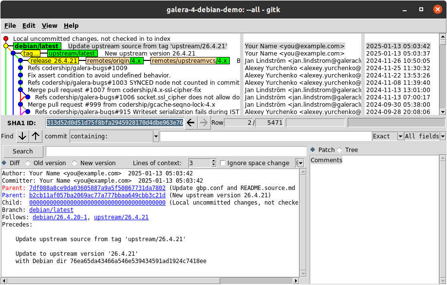 Demo Debian repository right after gbp import-orig --uscan